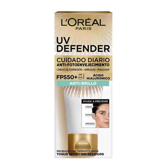 L'Oréal Paris Protector Solar Diario Anti-Brillo FPS50+ UV Defender, 40ml